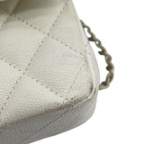 シャネル CHANEL マトラッセ25 A01112 26番台 ホワイト GD金具 キャビアスキン レディース ショルダーバッグ