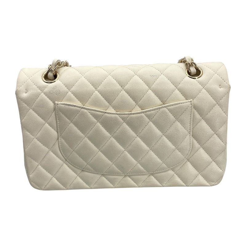 シャネル CHANEL マトラッセ25 A01112 26番台 ホワイト GD金具 キャビアスキン レディース ショルダーバッグ