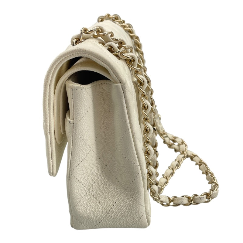 シャネル CHANEL マトラッセ25 A01112 26番台 ホワイト GD金具 キャビアスキン レディース ショルダーバッグ