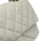 シャネル CHANEL マトラッセ25 A01112 26番台 ホワイト GD金具 キャビアスキン レディース ショルダーバッグ