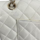 シャネル CHANEL マトラッセ25 A01112 26番台 ホワイト GD金具 キャビアスキン レディース ショルダーバッグ