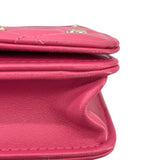 シャネル CHANEL マトラッセスタッズ チェーンウォレット 30番台 ピンク GD金具 ラムスキン レディース ショルダーバッグ