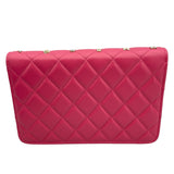 シャネル CHANEL マトラッセスタッズ チェーンウォレット 30番台 ピンク GD金具 ラムスキン レディース ショルダーバッグ