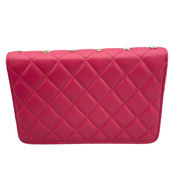 シャネル CHANEL マトラッセスタッズ チェーンウォレット 30番台 ピンク GD金具 ラムスキン レディース ショルダーバッグ