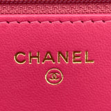 シャネル CHANEL マトラッセスタッズ チェーンウォレット 30番台 ピンク GD金具 ラムスキン レディース ショルダーバッグ