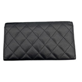 シャネル CHANEL カンボンラインウォレット A50077 ブラック SV金具 ラムスキン/エナメル レディース 長財布