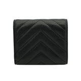 シャネル CHANEL ココマーク Vステッチ スモールウォレット AP0231 24番台 ブラック シルバー金具 キャビアスキン レディース 三つ折り財布