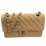 シャネル CHANEL マトラッセ25 A01112 18番台 ベージュ SV金具 キャビアスキン レディース ショルダーバッグ