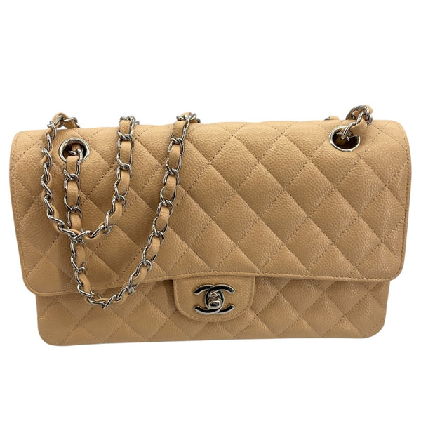 シャネル CHANEL マトラッセ25 A01112 18番台 ベージュ SV金具 キャビアスキン レディース ショルダーバッグ