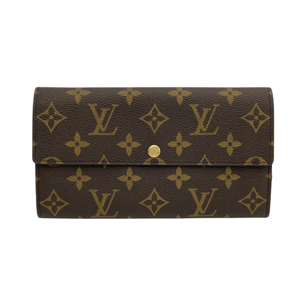 ルイ・ヴィトン LOUIS VUITTON ポルトモネクレディ M61726 ブラウン モノグラムキャンバス レディース 長財布