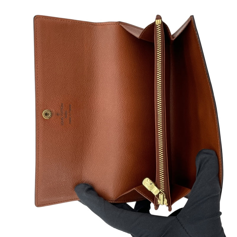 ルイ・ヴィトン LOUIS VUITTON ポルトモネクレディ M61726 ブラウン モノグラムキャンバス レディース 長財布