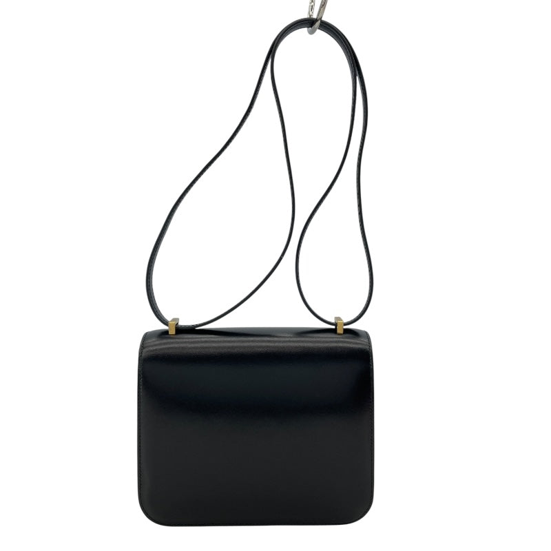 エルメス HERMES コンスタンㇲ3　ミニ Z刻 ブラック　GD金具 ボックスカーフ レディース ショルダーバッグ