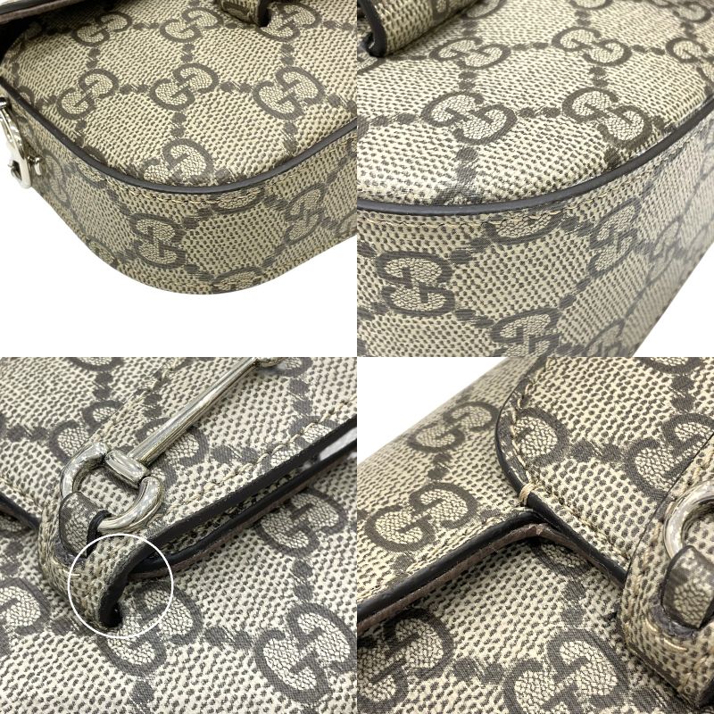 グッチ GUCCI ホースビット1955 774209 ベージュ×ブラウン GGスプリーム レディース ショルダーバッグ