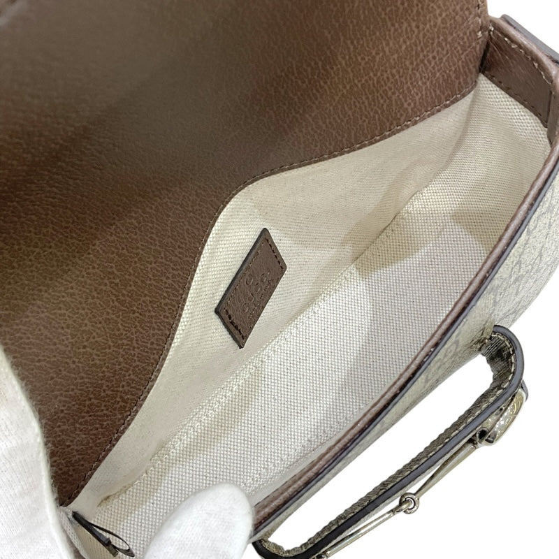 グッチ GUCCI ホースビット1955 774209 ベージュ×ブラウン GGスプリーム レディース ショルダーバッグ