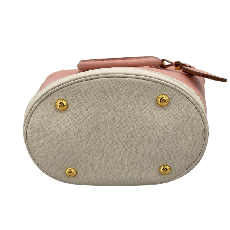 プラダ PRADA サフィアーノ リュクス B2442B ピンク/ホワイト サフィアーノ レディース ショルダーバッグ