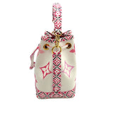 ルイ・ヴィトン LOUIS VUITTON ナノ ノエ ホワイト×ピンク モノグラム・フラワースタイル レディース ショルダーバッグ