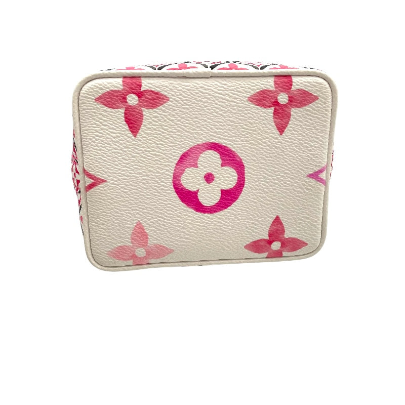 ルイ・ヴィトン LOUIS VUITTON ナノ ノエ ホワイト×ピンク モノグラム・フラワースタイル レディース ショルダーバッグ