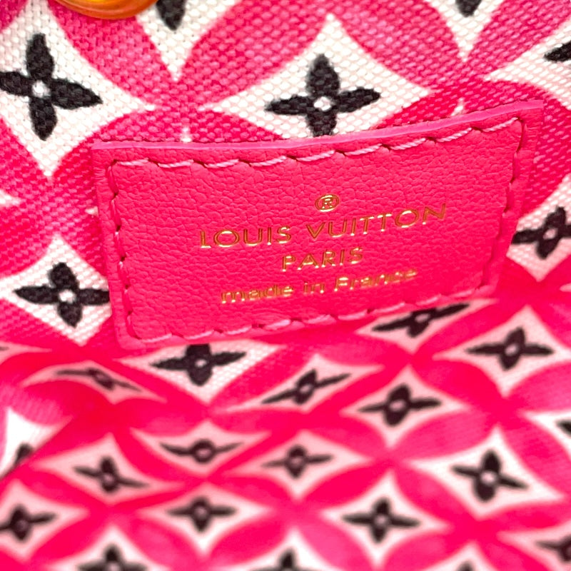 ルイ・ヴィトン LOUIS VUITTON ナノ ノエ ホワイト×ピンク モノグラム・フラワースタイル レディース ショルダーバッグ