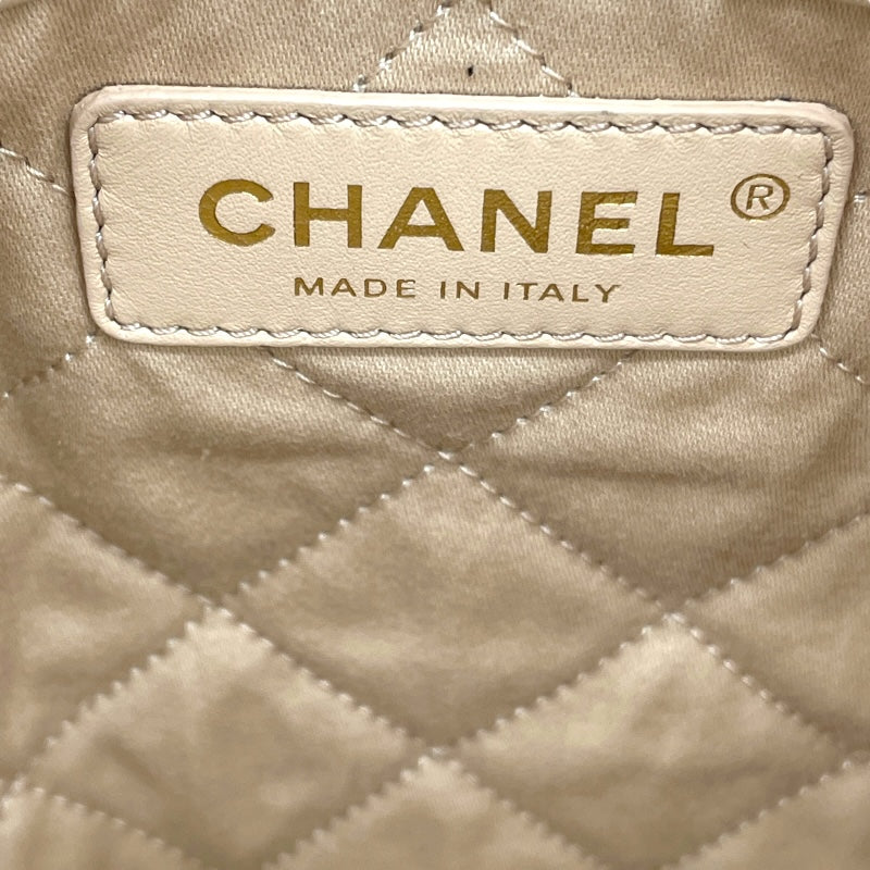 シャネル CHANEL バックパック AS3859 ホワイト ゴールド金具 シャイニーカーフ レディース リュック・デイパック