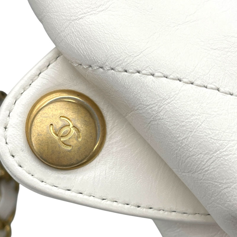 シャネル CHANEL バックパック AS3859 ホワイト ゴールド金具 シャイニーカーフ レディース リュック・デイパック