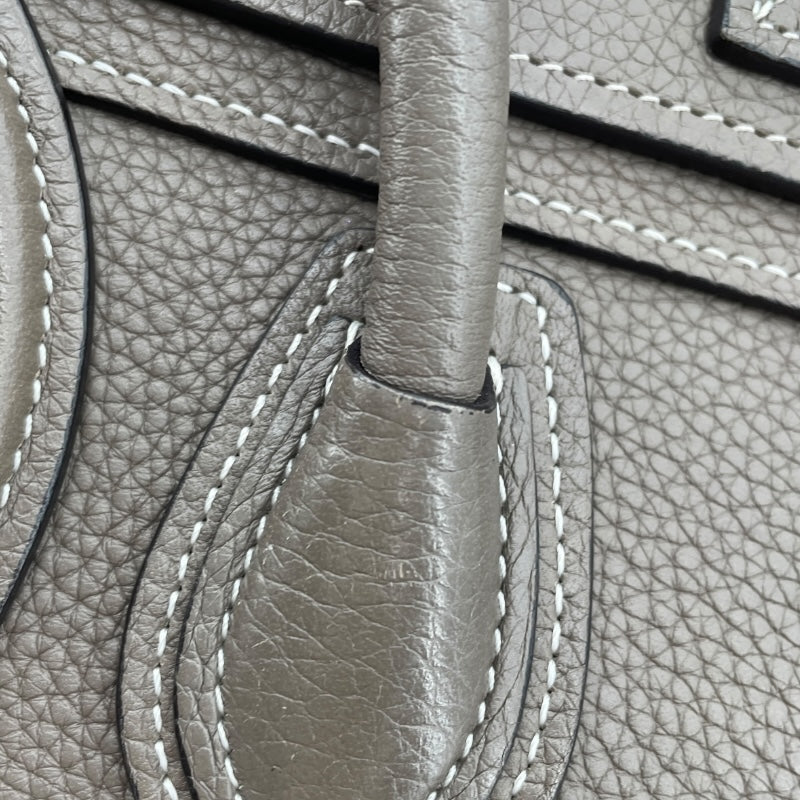 セリーヌ CELINE ラゲージナノショッパー 189243 カーキ ドラムドカーフ レディース ショルダーバッグ