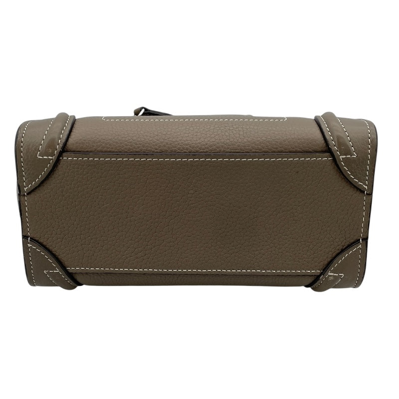 セリーヌ CELINE ラゲージナノショッパー 189243 カーキ ドラムドカーフ レディース ショルダーバッグ
