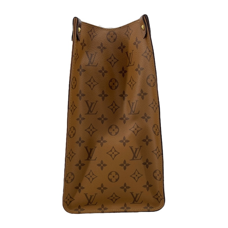 ルイ・ヴィトン LOUIS VUITTON オンザゴーGM M45320 ブラウン モノグラム・ジャイアント・リバース ユニセックス トートバッグ