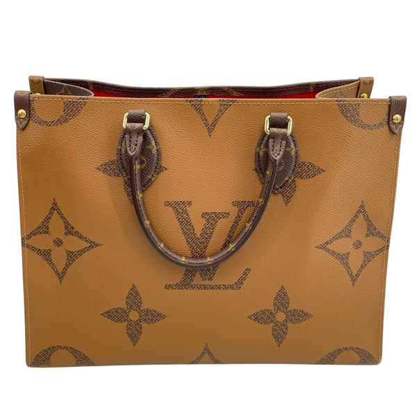 ルイ・ヴィトン LOUIS VUITTON オンザゴー MM M45321 ブラウン モノグラム・ジャイアント リバース レディース ハンドバッグ