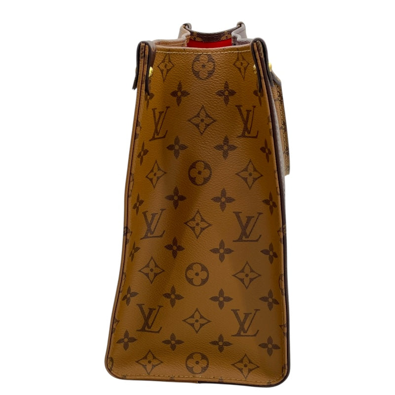 ルイ・ヴィトン LOUIS VUITTON オンザゴー MM M45321 ブラウン モノグラム・ジャイアント リバース レディース ハンドバッグ