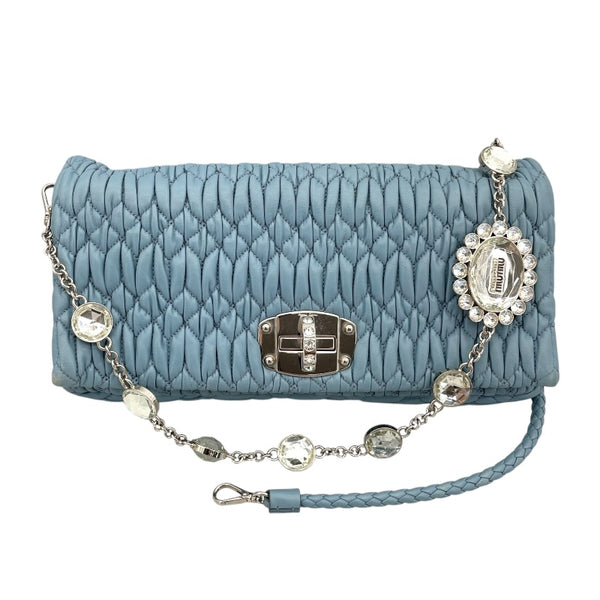 Miumiu 直営店より レザー クリスタル ミニバッグ 3色 新品 miumiu ミュウミュウ アルカディ マテラッセレザー ミニ