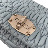 ミュウミュウ miu miu ナッパクリスタル 2WAYバッグ 5BD233 ライトブルー ナッパレザー レディース ショルダーバッグ