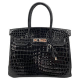 エルメス HERMES バーキン30 □G刻 ブラック SV金具 ニロティカス レディース ハンドバッグ