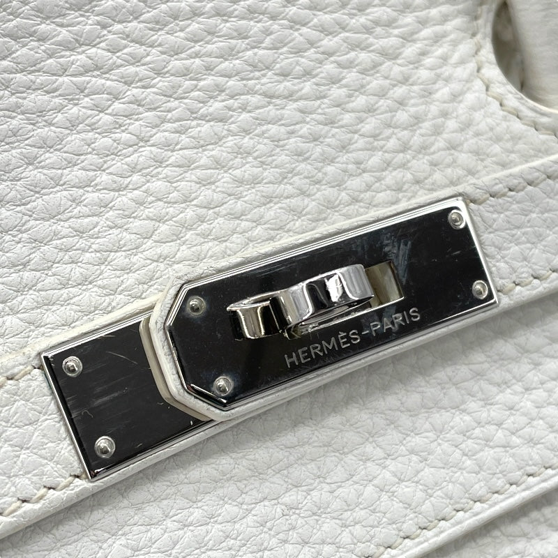 エルメス HERMES バーキン40 □N刻 ホワイト シルバー金具 トリヨン レディース ハンドバッグ