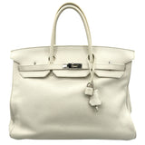 エルメス HERMES バーキン40 □N刻 ホワイト シルバー金具 トリヨン レディース ハンドバッグ