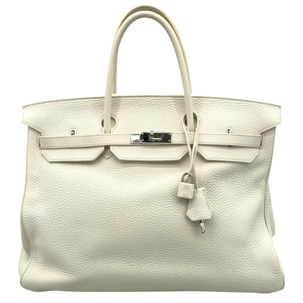 エルメス HERMES バーキン40 □N刻 ホワイト シルバー金具 トリヨン レディース ハンドバッグ