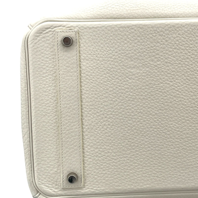 エルメス HERMES バーキン40 □N刻 ホワイト シルバー金具 トリヨン レディース ハンドバッグ