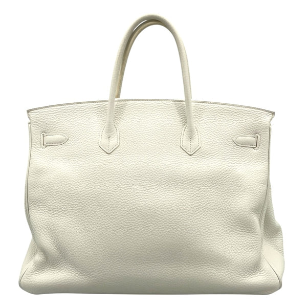 エルメス HERMES バーキン40 □N刻 ホワイト シルバー金具 トリヨン レディース ハンドバッグ