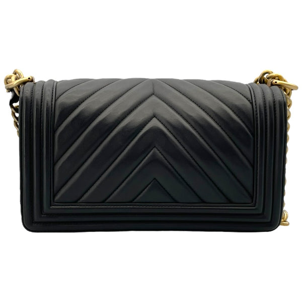 シャネル CHANEL ボーイシャネル25 Vステッチ A67086  25番台 ブラック ゴールド金具 カーフ レディース ショルダーバッグ