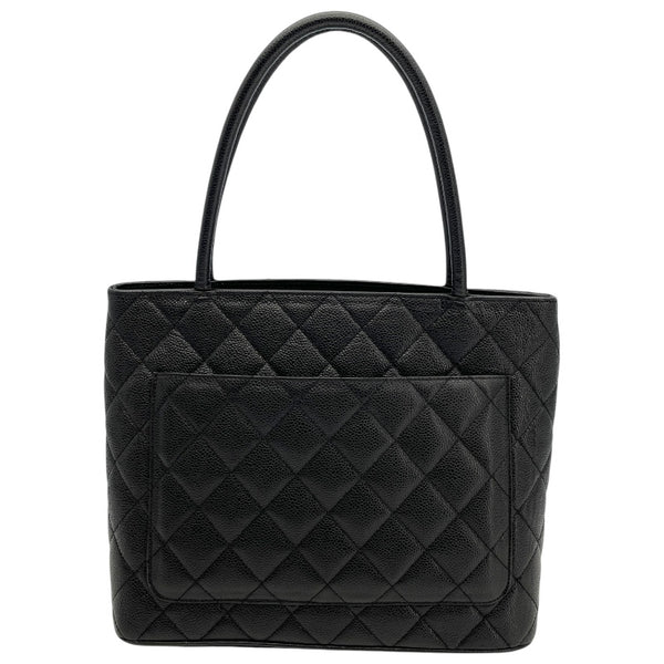 シャネル CHANEL 復刻トート A01804 6番台 ブラック シルバー金具 キャビアスキン レディース ハンドバッグ