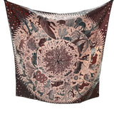 エルメス HERMES カレ90 ダブルフェイス  Sous le Charme d'Orphee レッド グレー シルク100％ レディース スカーフ