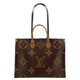 ルイ・ヴィトン LOUIS VUITTON オンザゴーGM M44576 ブラウン モノグラム ジャイアント・リバース レディース トートバッグ