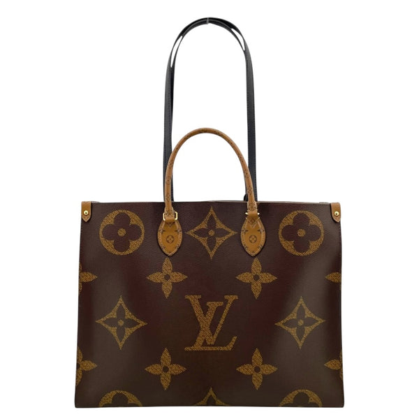 ルイ・ヴィトン LOUIS VUITTON オンザゴーGM M44576 ブラウン モノグラム ジャイアント・リバース レディース トートバッグ