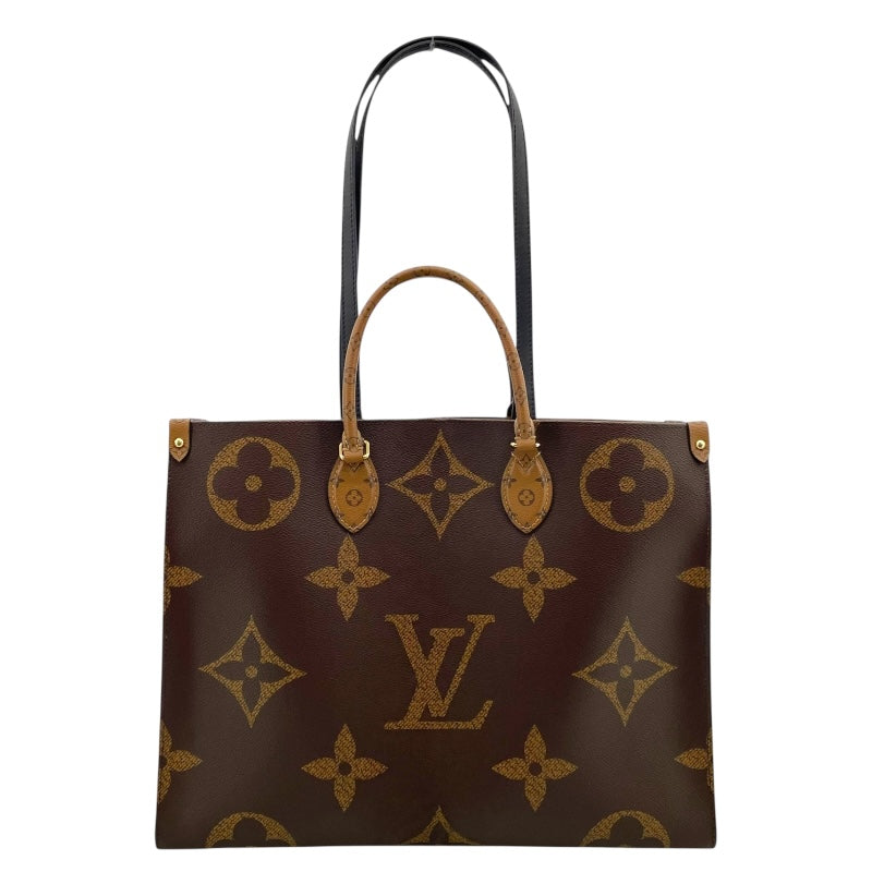 ルイ・ヴィトン LOUIS VUITTON オンザゴーGM M44576 ブラウン モノグラム ジャイアント・リバース レディース トートバッグ