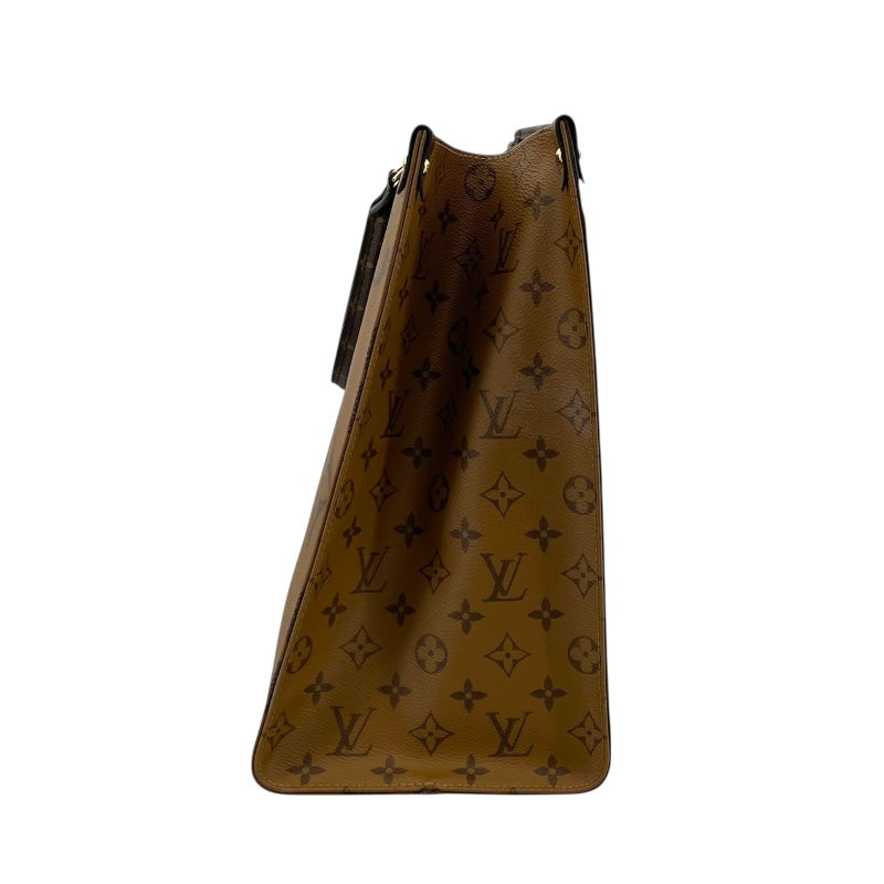 ルイ・ヴィトン LOUIS VUITTON オンザゴーGM M44576 ブラウン モノグラム ジャイアント・リバース レディース トートバッグ