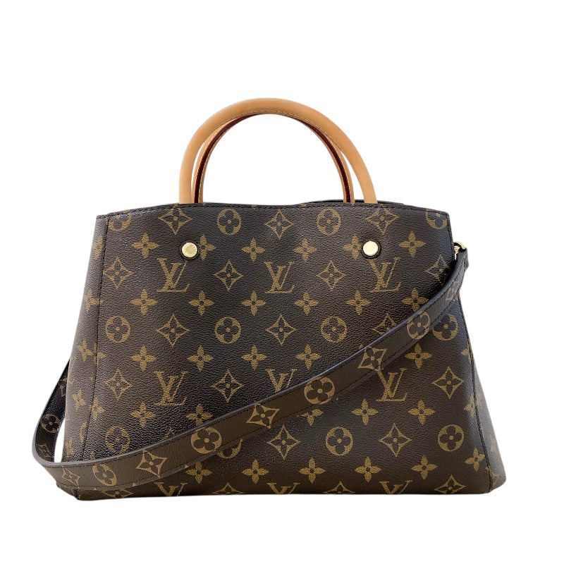 ルイ・ヴィトン LOUIS VUITTON モンテーニュMM M41056 ブラウン モノグラムキャンバス レディース ハンドバッグ