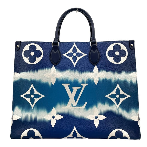 ルイ・ヴィトン LOUIS VUITTON オンザゴーGM LVエスカル M45120 ブルー モノグラム キャンバス レディース トートバッグ