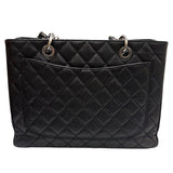 シャネル CHANEL GSTトートバッグ A50995 13番台 ブラック×シルバー金具 キャビアスキン レディース トートバッグ