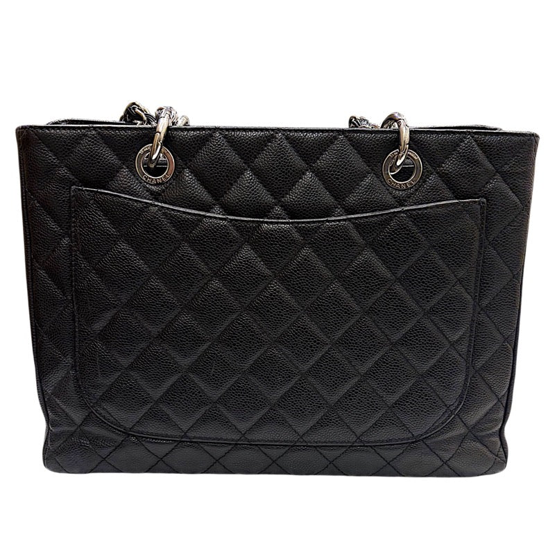 シャネル CHANEL GSTトートバッグ A50995 13番台 ブラック×シルバー金具 キャビアスキン レディース トートバッグ