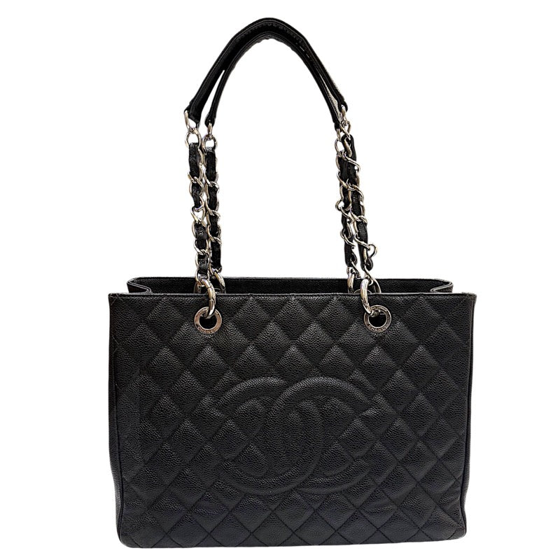 シャネル CHANEL GSTトートバッグ A50995 13番台 ブラック×シルバー金具 キャビアスキン レディース トートバッグ
