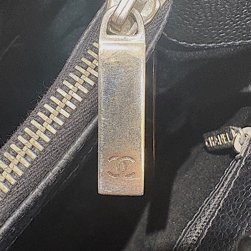 シャネル CHANEL GSTトートバッグ A50995 13番台 ブラック×シルバー金具 キャビアスキン レディース トートバッグ